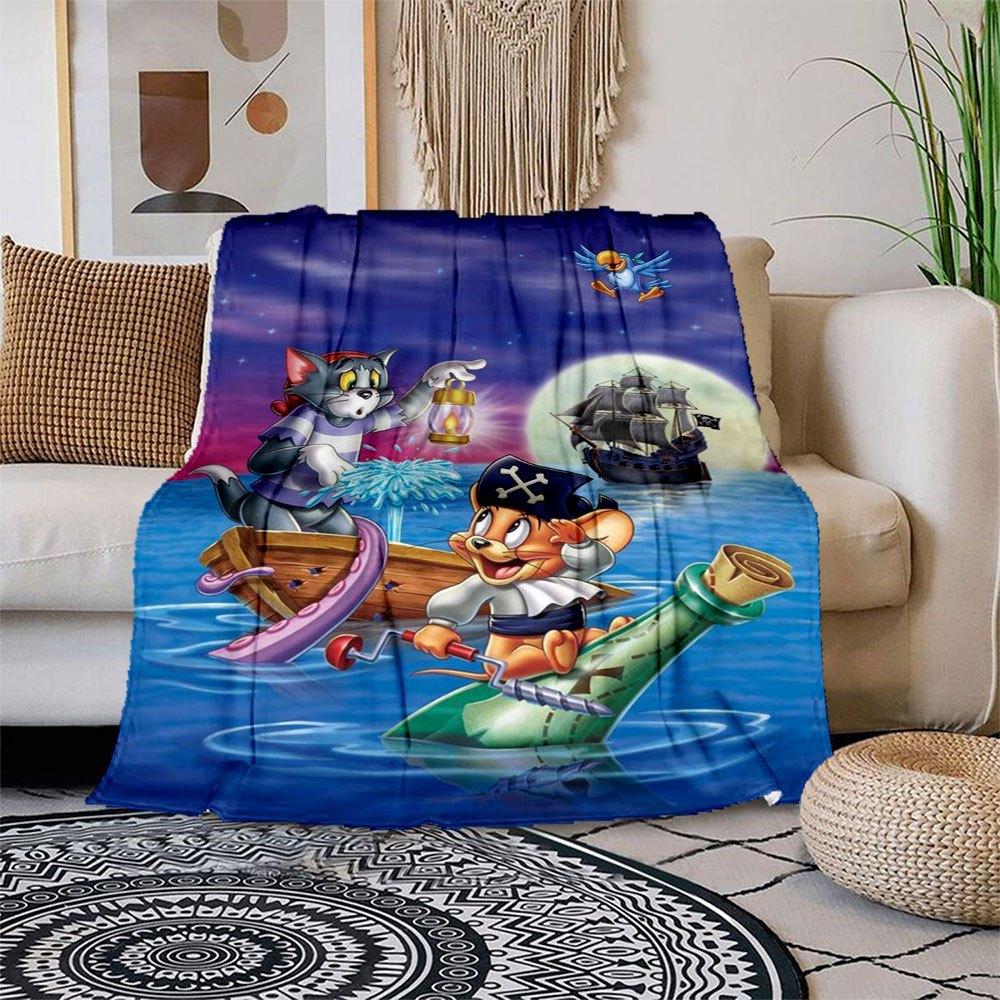 

Tom & Jerry Jigsaw Puzzle - Pirate Adventure (300 Pieces)Blanket Flannel Throw Blanket for Sofa, Bed, Travel, Camping, Office 100x150cm