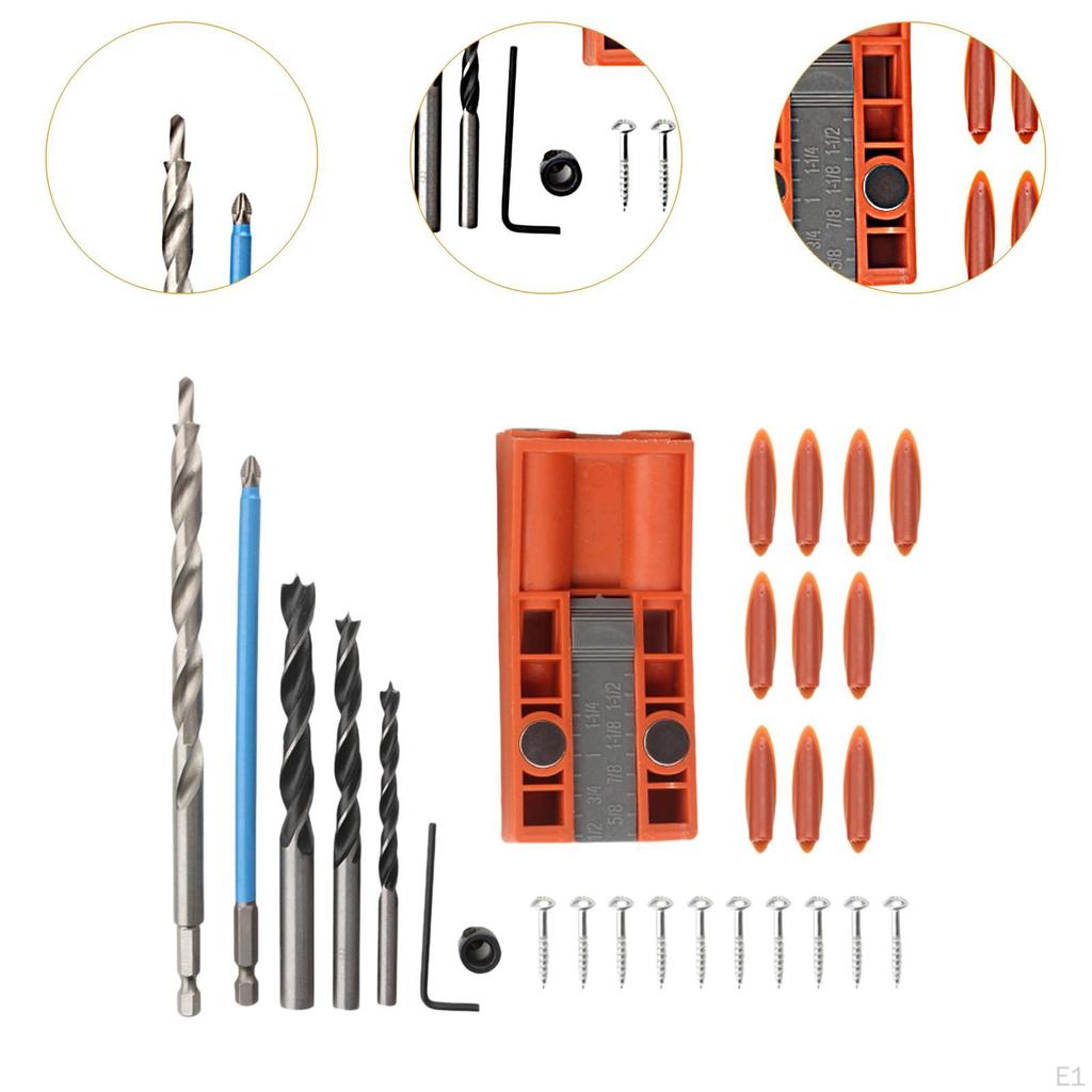 28Pcs Woodworking Hole Drill Locator Set Inclined Jig DIY Woodwork Tool Mortise