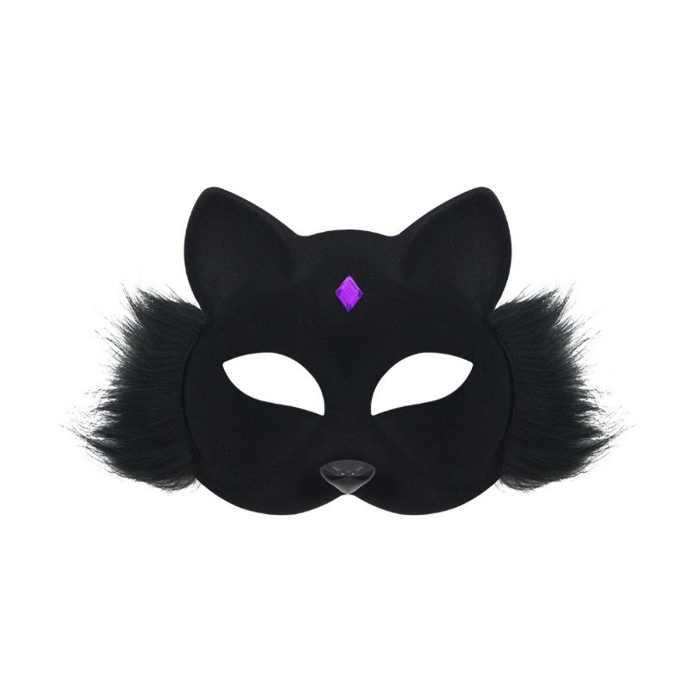Plush Fox Cat Mask Realistic Furry Fox Mask Cosplay Party Mask Fluffy For Costume Parties Halloween Carnivals