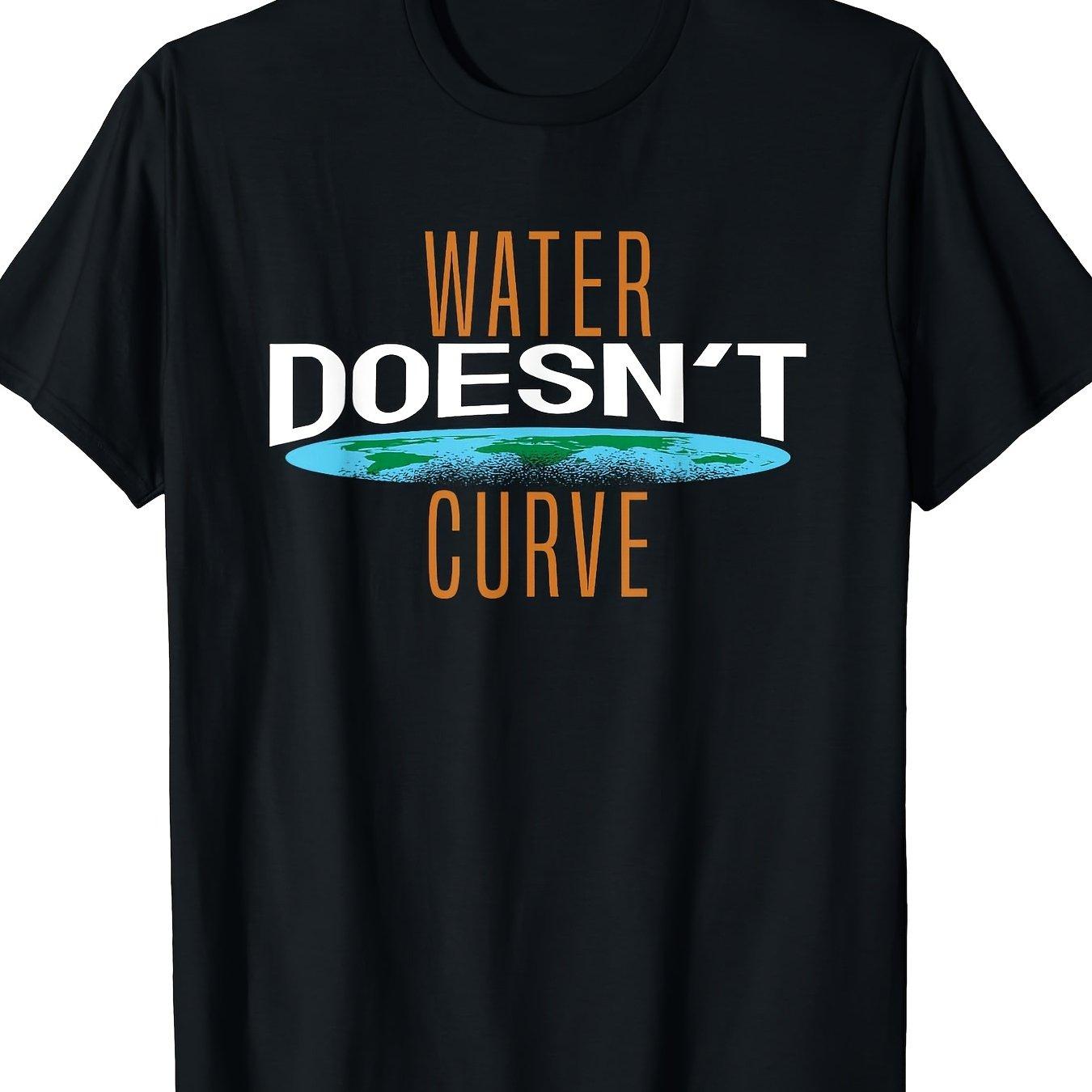 Вода Не Изгибается Теория Плоской Земли Графическая Футболка Мягкий Хлопок Короткий Рукав Повседневная Футболка S