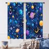 Galaxy Sky Star Curtains Blue Starry Shining Night Outer Space Cosmic Celestial Universe Planets Rod Pocket Boys Fantasy Bedroom