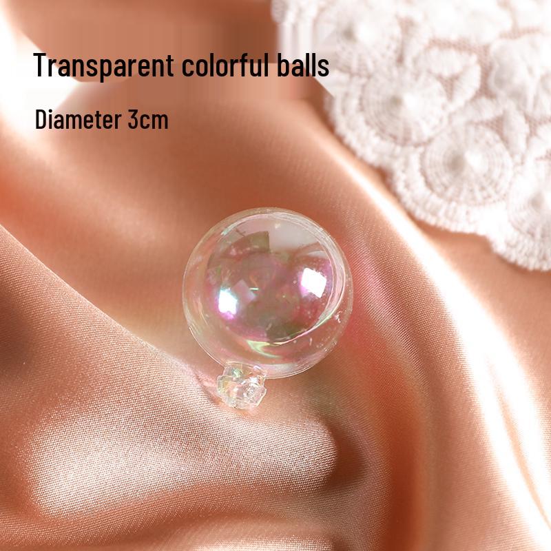 Valentine's Day & Birthday Cake Topper: Gold, Silver, and Colorful Transparent Wishing Balls Decoration