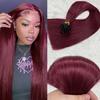 100 Percent Human Hair Flat Tip Extensions Straight Keratin Capsule Hairpieces
