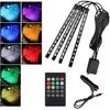 Povtii Car Led Interior Lights, RBG 48 LED Multicolor Music Auto Interior Strip Light with Remote Control, Waterproof Lighting Lamp Kit Under Dash