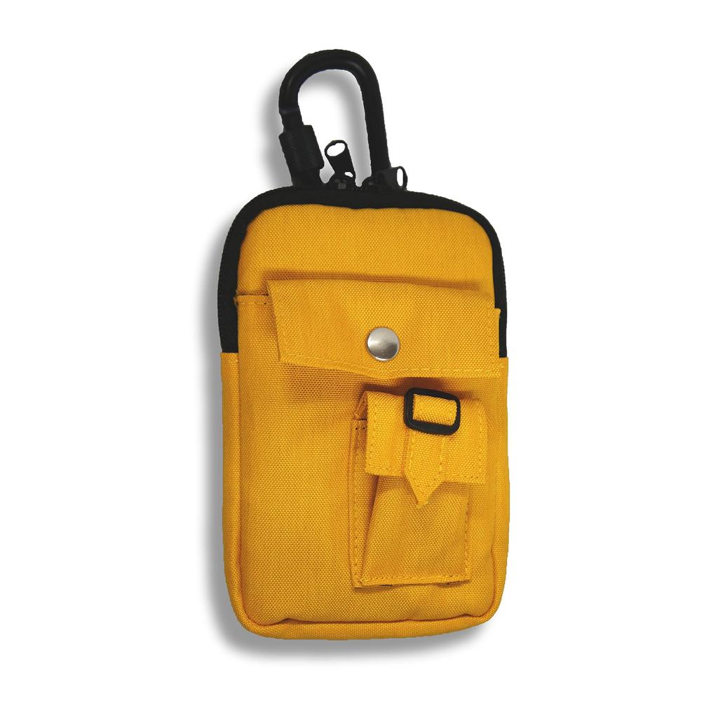 Work Pouch with Belt Loop and Yellow Multi-functional 2-Way Carabiner, WK-12YE,