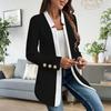 Women's Loose And Comfortable V-neck Long Sleeved Button Solid Color Jacket