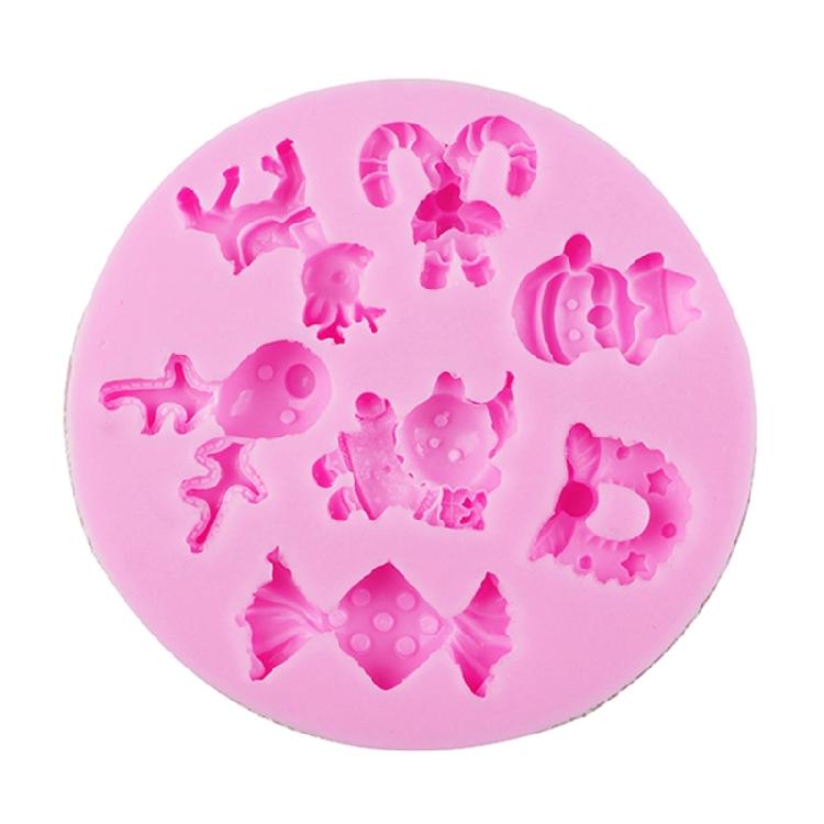 Fondant Cake Decorating Molds Silicone Molds Christmas Santa Chocolate Molds Holiday Dessert Cake Baking Tool Nonstick