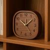 Solid Wood Retro Alarm Clock - Silent Bedside Table Clock