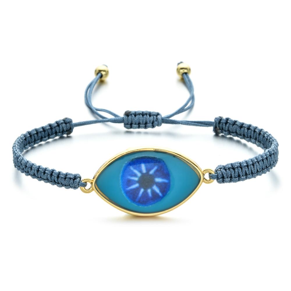 Boho Evil Eye Bracelets Handmade Braided Chain Lucky Jewelry Big Eye Trendy New Fashion Gifts for Women