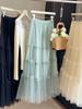 Spring 2026 Women's Slim-Fit Gentle Multi-Layer Wood Ear Edge Mesh Skirt