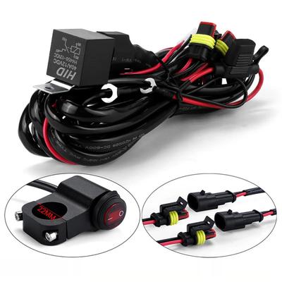 Kit de faisceau de câblage avec interrupteur à relais 2,2M Fusible 40A 12V pour feux de brouillard feux de spot