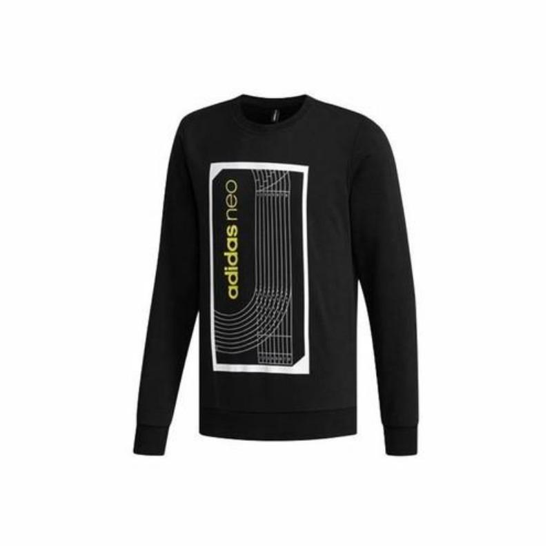 

adidas Striped Crewneck Pullover Sweatshirt for Men, Black M чёрный
