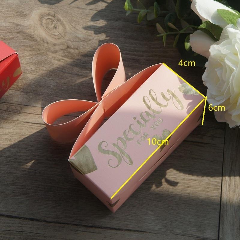 10Pcs Bow Paper Box As Soap Cookie Candy Little Gift Packaging Christmas Wedding Favors Gifts Decora