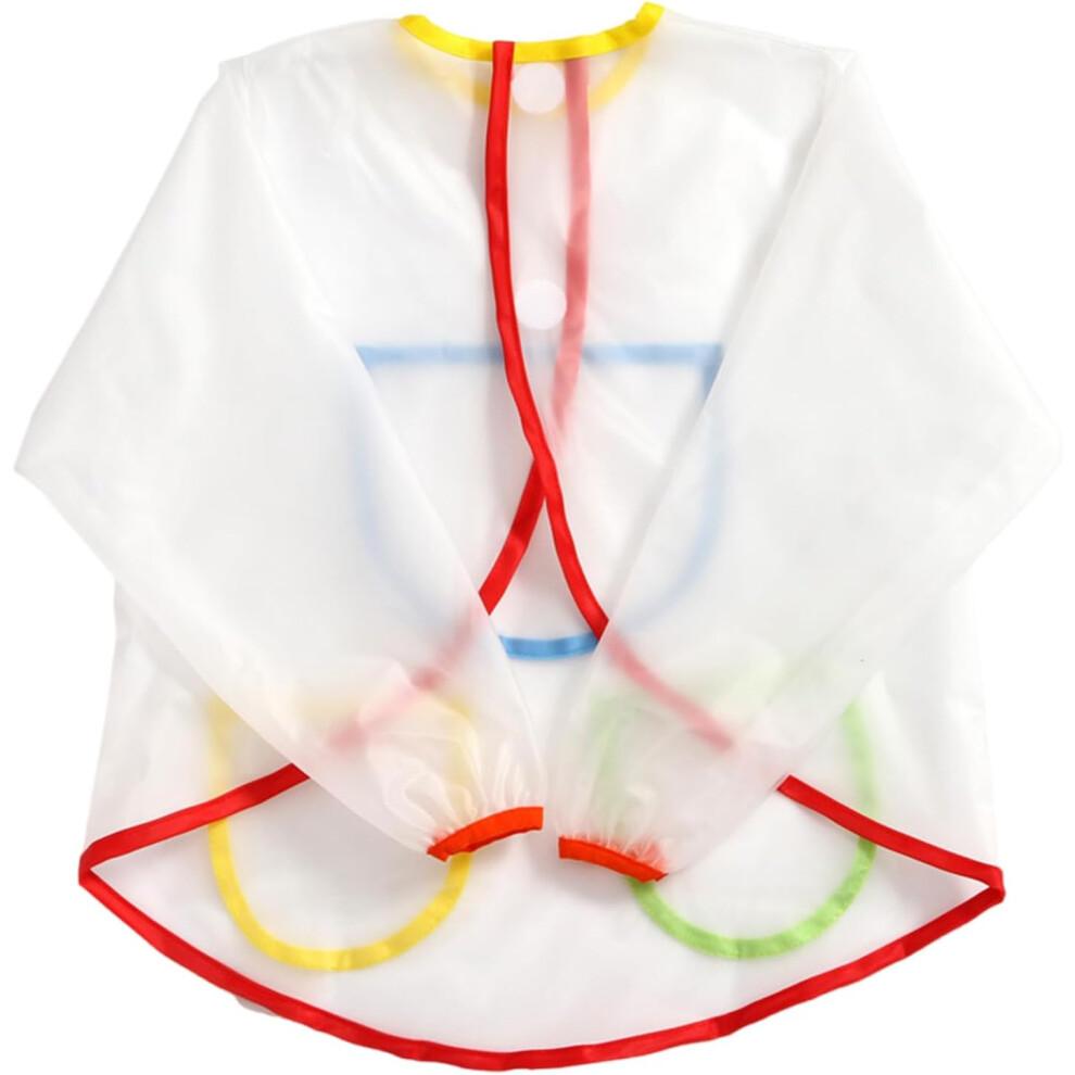 Durable Baby Bib Transparent Long Sleeve Waterproof Toddler Bibs Spit-Up Cloths Art Smock for Kids