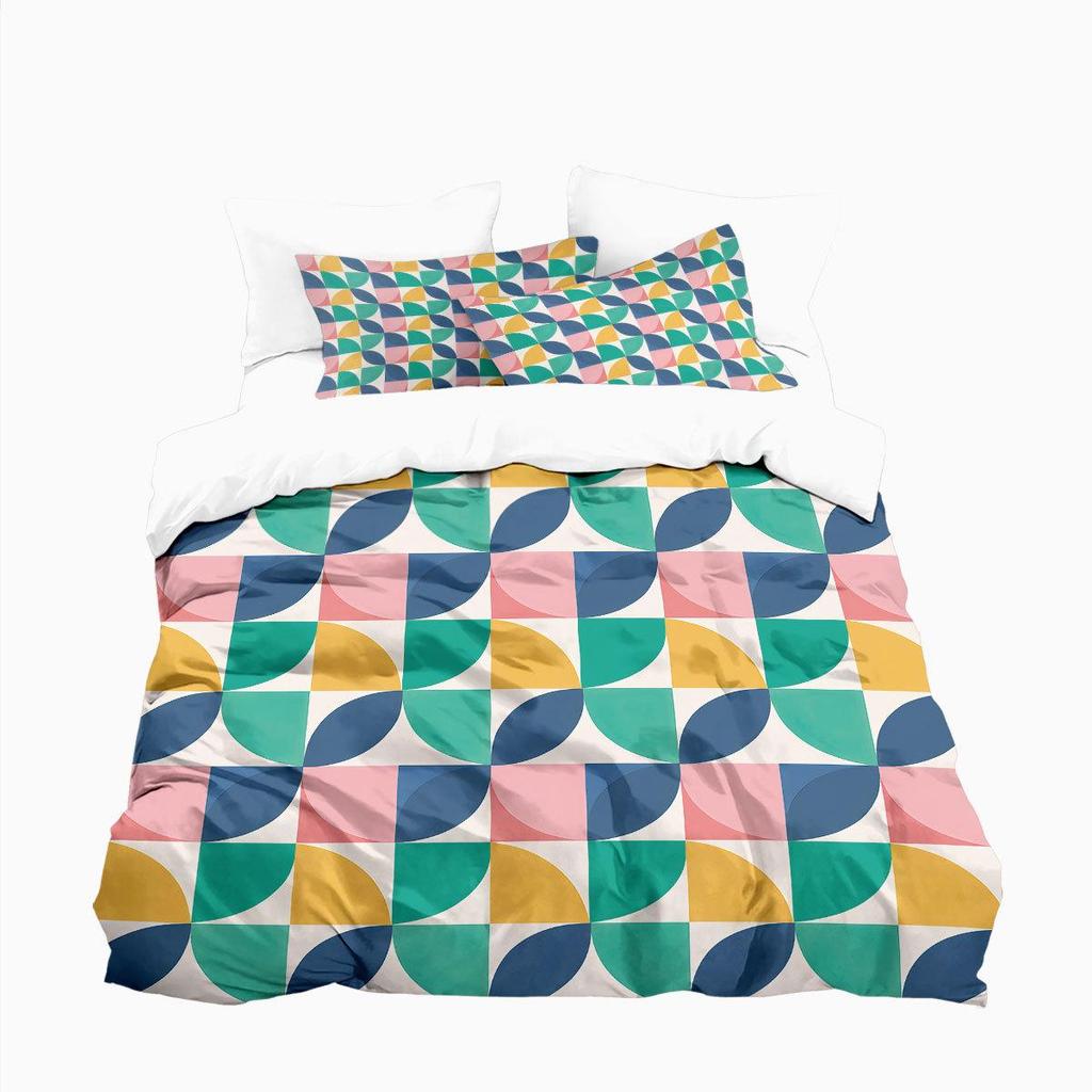 Geometric Pattern Duvet Cover 3-Piece Bedding Set