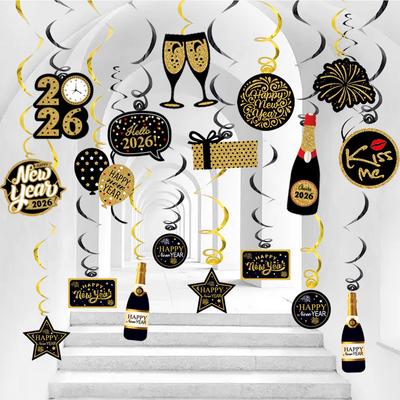 New Year'S Day Theme Party Spiral Pendant New Year'S Eve Ball Decoration Arrangement Vortex Pendant