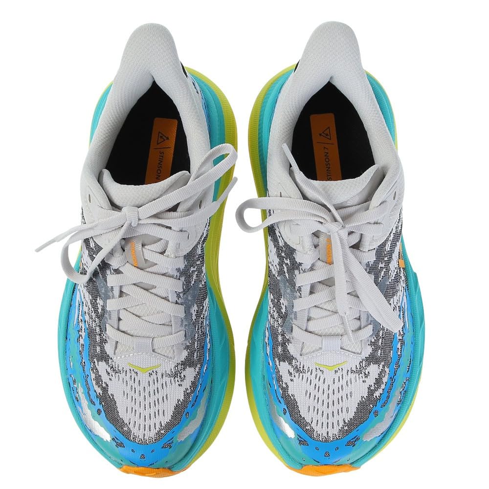HOKA Stinson 7 Regular Running White and Yellow Trail and Lightweight and Breathable and Size Shoes, (1141531-WEPR), Off-Road Sneakers, (White Yellow,