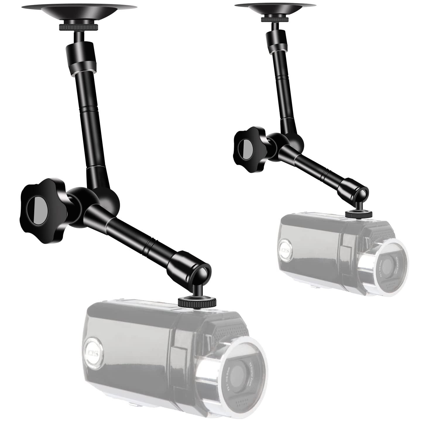 

UYODM Articulating Magic Arm Wall Mount Stand Stand 2 Pack CCTV POV Videocamcorder LED Light Video Lamp Compatible with DSLR Flash Digital Camera Security Security