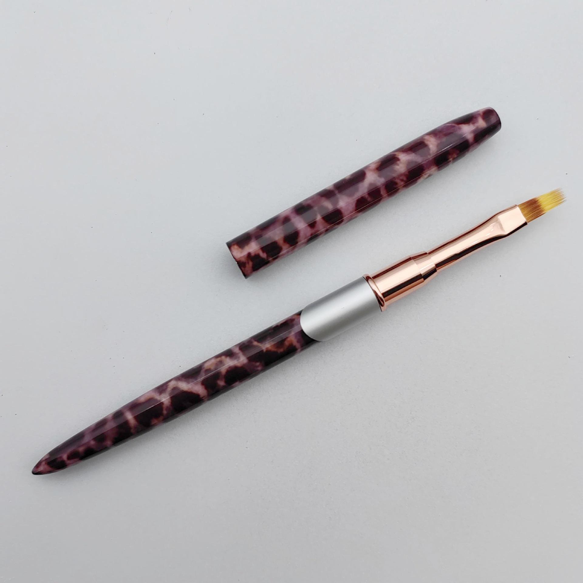 

Кисть для подводки ногтей с леопардовым принтом, 3D-наконечники, линии, полоски, ручка для рисования, акриловый УФ-гель, кисть для лака, ручка для рисования, инструмент для рисования точек, принадлежности для ногтей 09