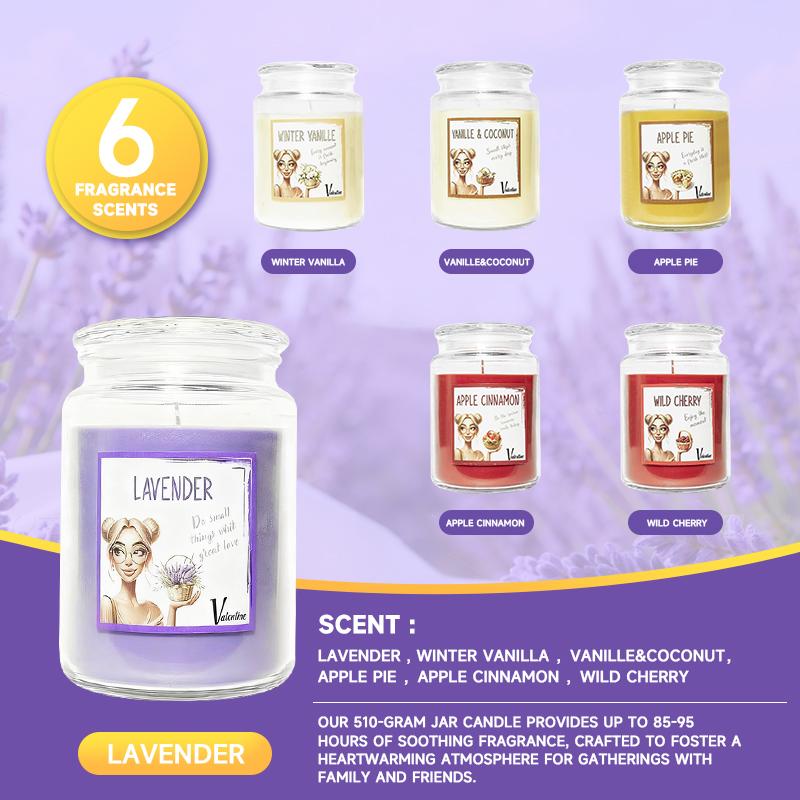 Lumânări Parfumate cu Lavandă - Lumânare Aromaterapie cu Cristale Înăuntru, Lumânări Parfumate pentru Casă, Cadouri de Ziua de Naștere Lumânare de Ziua Îndrăgostiților.