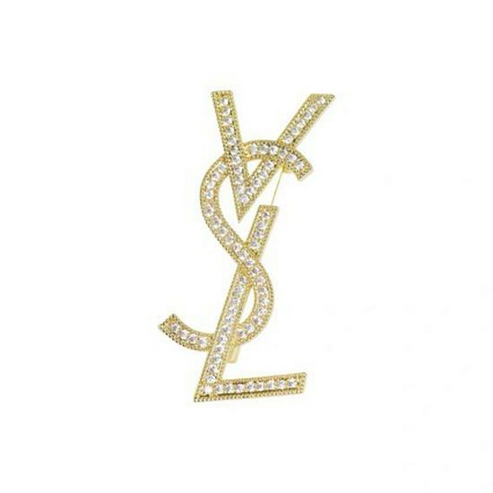 Broșă Elegantă de Damă High-End cu Litere: Broșă la Modă Versatilă pentru Paltoane și Costume - Accesoriu Perfect pentru Toamnă/Iarnă.