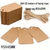 Kraft Paper Hang Tags & Bookmarks - 100 Pcs + 20m String: Small Thank You Cards for Gifts & Jewelry