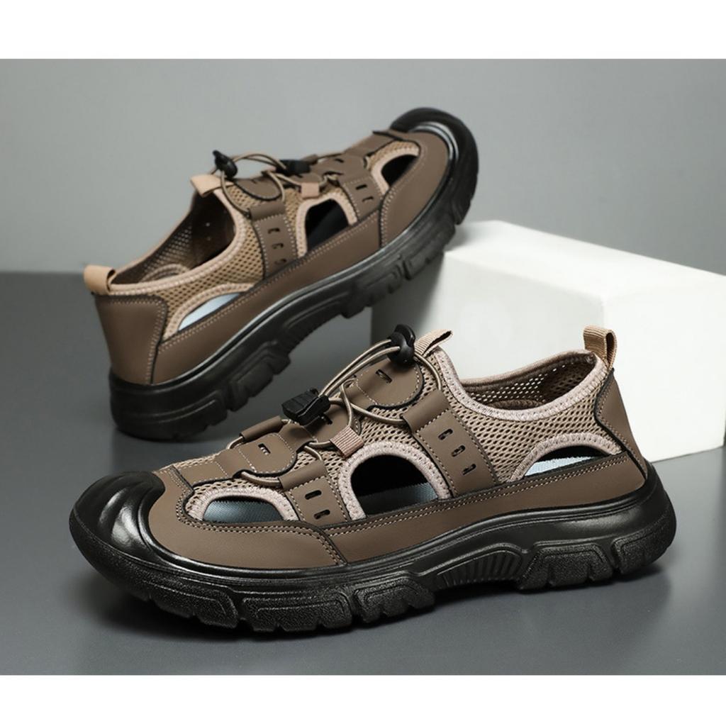 Men's Shoes Summer Beach Hole Wading Shoes Rotating Button Sandals Men's Casual Shoes Hollow Outdoor Shoes