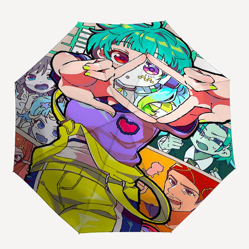 1 Stück Outdoor-Regenschirm mit Anime-Charakter-Aufdruck - Automatisches Öffnen/Schließen, Tragbares 3-fach faltbares Design, 8-Speichen-Eisenrahmen - Perfektes Geschenk für Fans, Tr