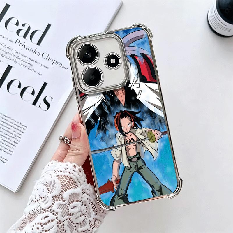 Anime Shaman King Plating Phone Case For Xiaomi Redmi Note 14 15 Pro Plus 13 12 11 11S 11T 10 9S 9 5G Anti-Fall Airabag Cover