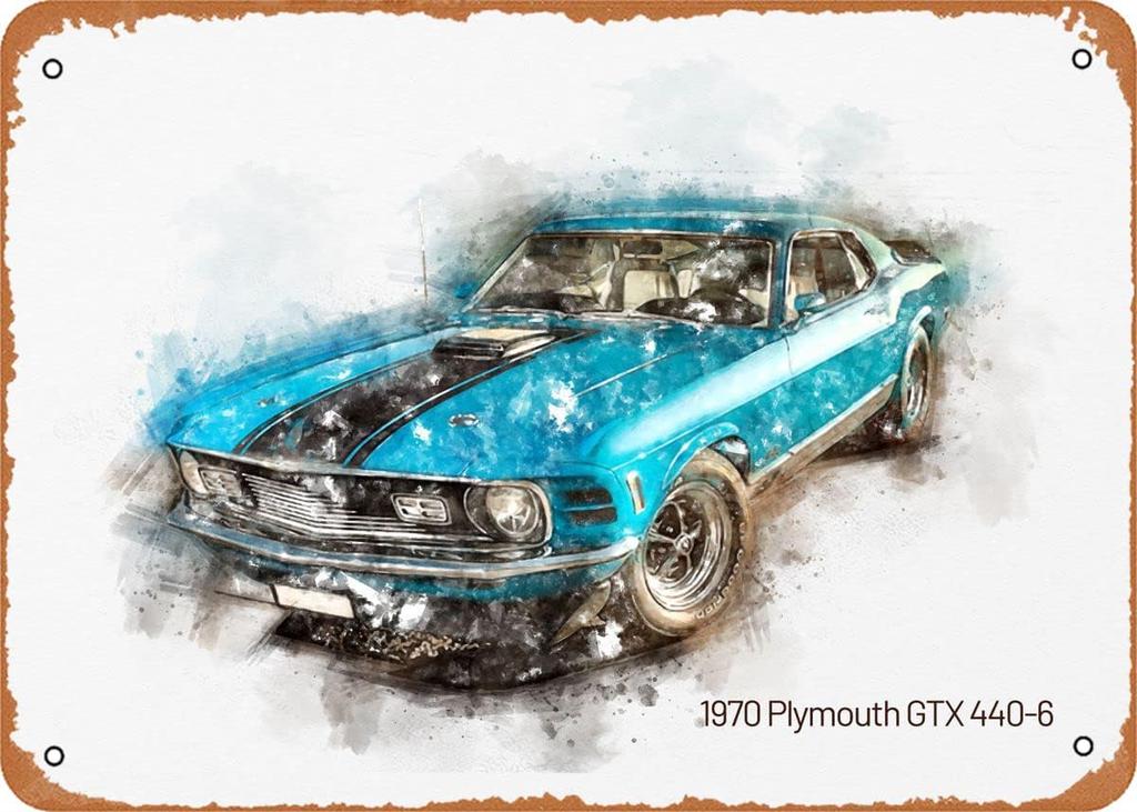 Muscle Car Metal Tin Sign in Classic Car Vintage Poster Man Cave Decorative