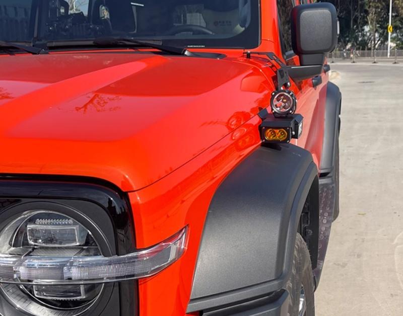 Car Anti-fog Light Double Light Bracket Fit for GWM Tank 300  A-pillar Hood Side Light Bracket Car Exterior Upgrade Accessories