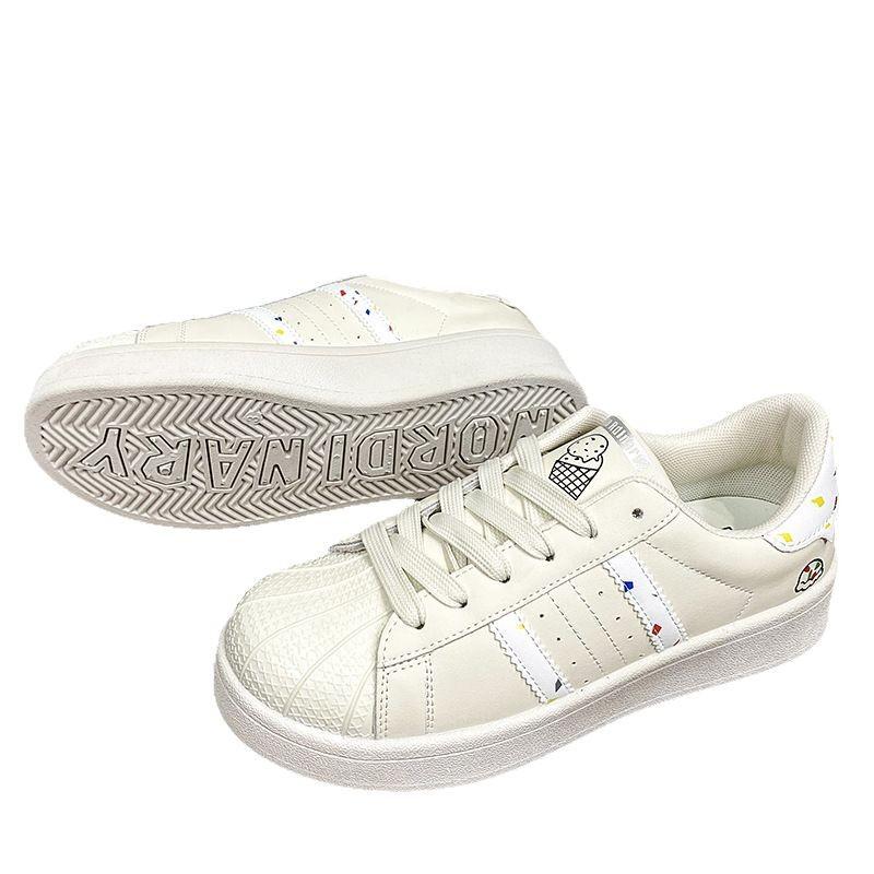 Niche shell head skateboard shoes new cream sports shoes trendy little white shoes
