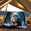 1 Stück Winterwald Eulenmotiv Outdoor-Decke, Leichtes Polyester,