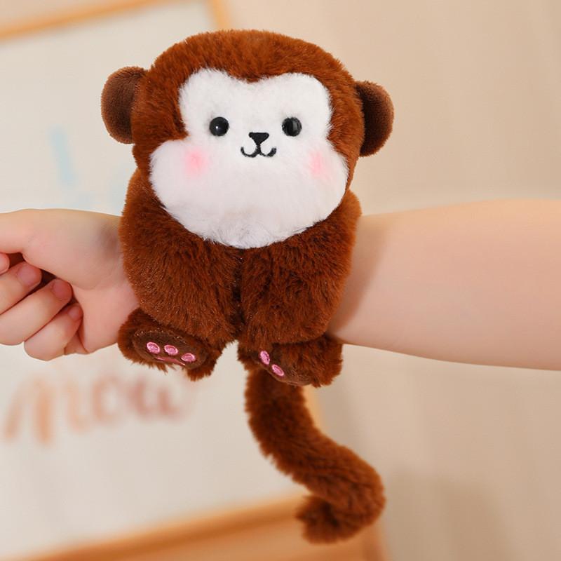 Cartoon Animal Hand Ring Plush Toy With Fox Dinosaur Shark For Kids Gift