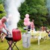 Rolling Grilling Basket Stainless Steel BBQ Rolling Basket Fork Wire Mesh Cylinder Grill Basket for Camping Picnic Party