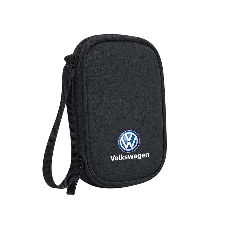 

2026 Hot For Volkswagen VW Car Cable Drive Earphone Charger Protable Storage Bag For VW GTI Golf 6 7 8 Polo CC Passat Tiguan T-R