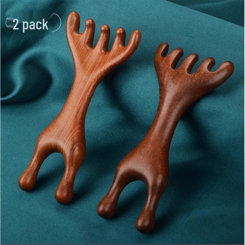 Multifunctional Sandalwood Scalp & Head Massager Comb for Hair Loss and Gua Sha Therapy