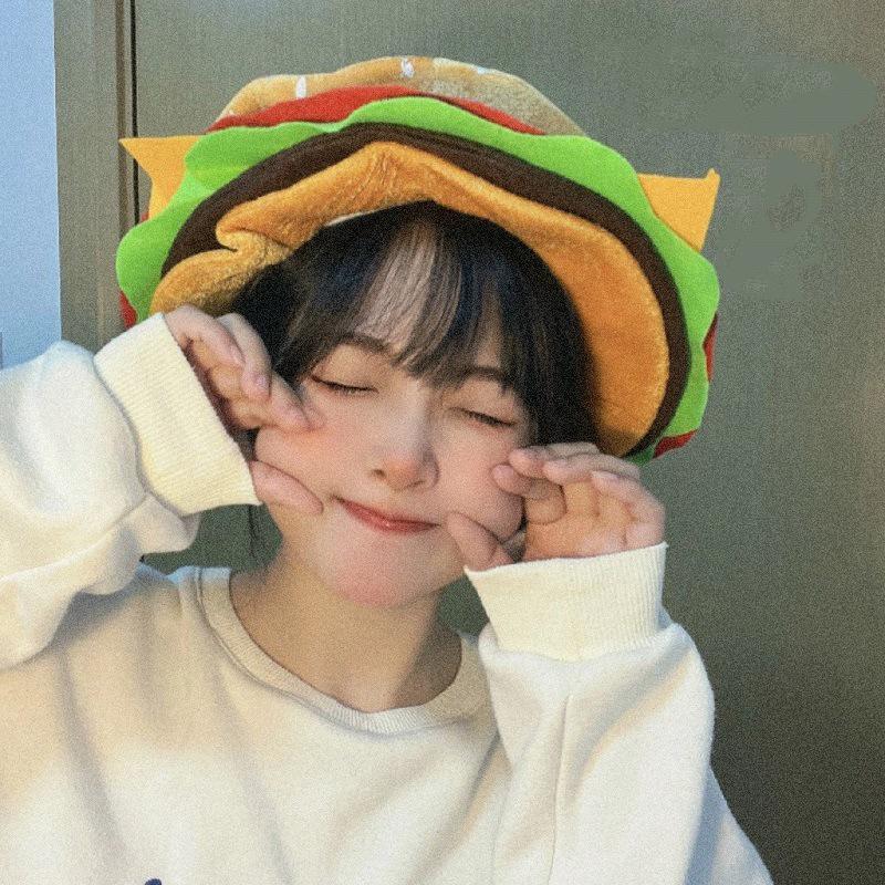 Fashionable Cute Versatile Funny Burger Hat Party Casual Personalized Hat