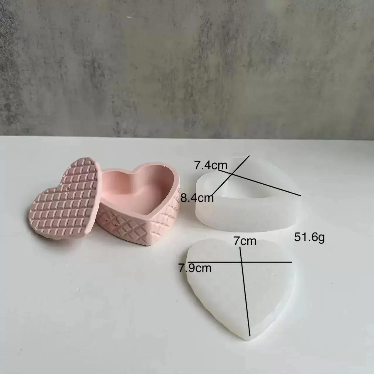 

1 шт. Поднос для хранения ювелирных изделий в форме сердца Гипсовые формы Любовная сетка Коробка для хранения Силиконовая форма Кухонная форма для выпечки Шоколадная форма