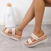 Brand Ladies Shoes Basic Women's Slippers Fashion Peep Toe Casual Slippers Women Summer Plus Size Solid Wedge Slippers
