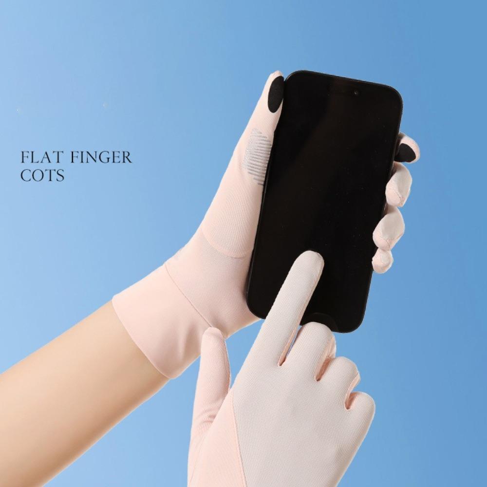 Touch Screen Sunscreen Gloves Anti-UV Driving Mittens New Ice Silk Gloves  Women Men