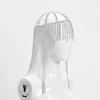 Exaggerated Long Tassel Aluminum Chain Headpiece with Pearl Pendant for Women