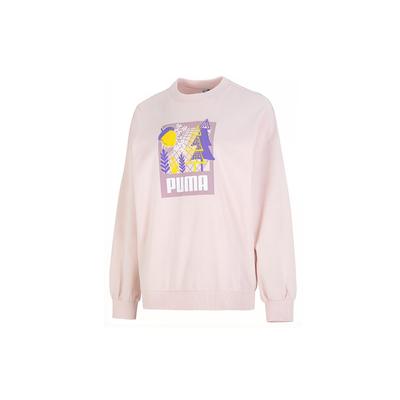 Ff Ballonärmel Rundhals mit Logo Damen Sweatshirt Rosa 538779-48
