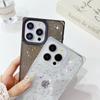 Luxury Square Glitter Bling Transparent Phone Case For Iphone 16 15 14 Pro Max Plus 13 12 Pro Max 11 Shockproof Bumper Soft Tpu Cover