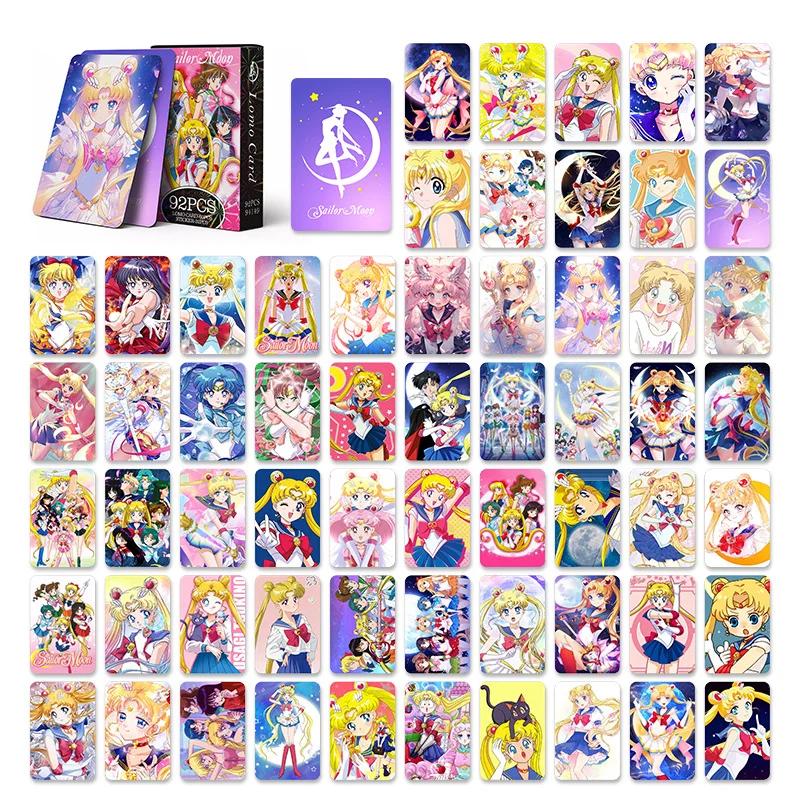 92 Cartes Lomo Sailor Moon Pocard Double Face Tsukino Usagi Autocollants Motif Anime Album Po Collection de Cartes Postale Cadeau
