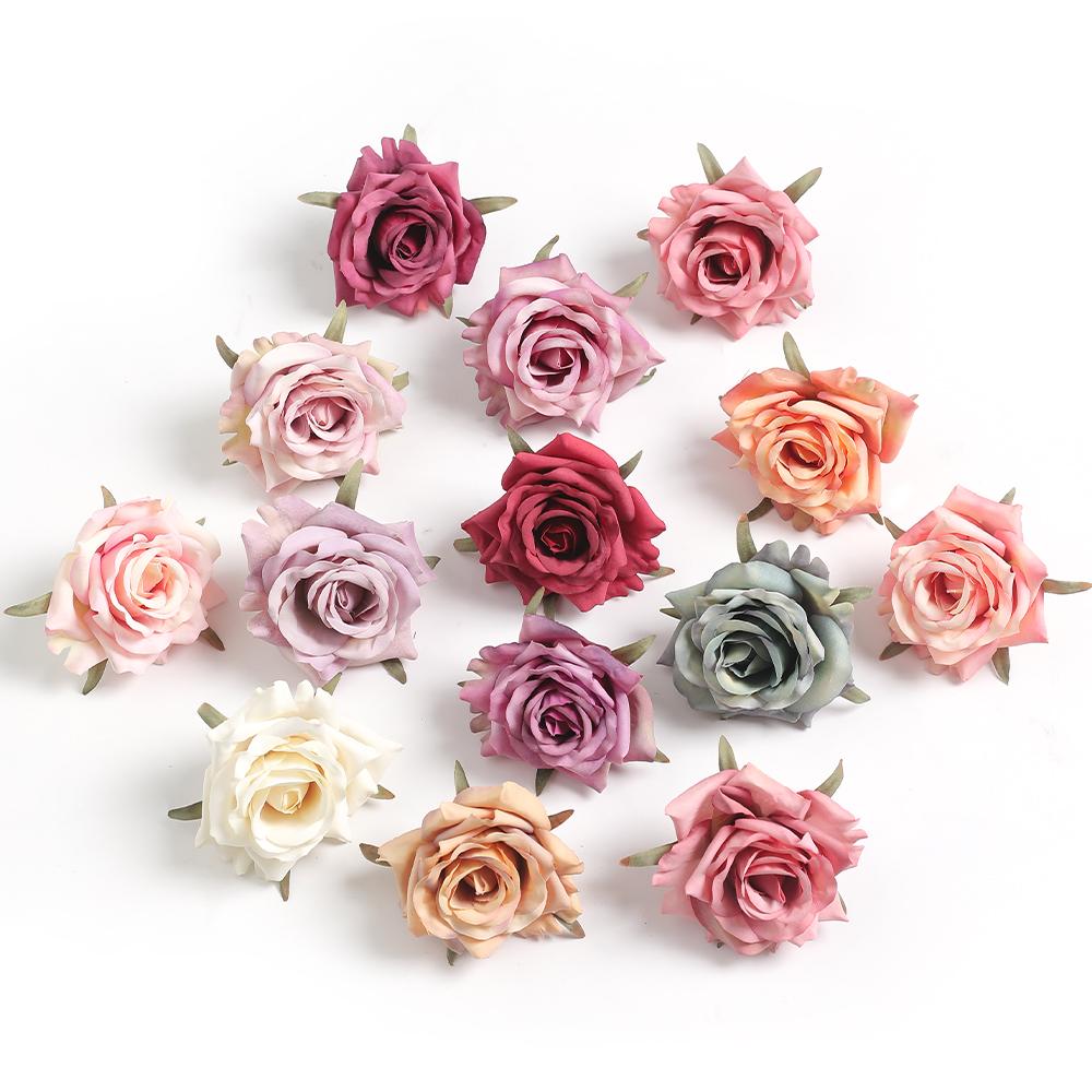

10/20Pcs Artificial Rose Flowers 6.5CM Silk Fake Flowers for Home Room Decor Party Garden Wedding Decoration DIY Gifts Accessory 5Pcs