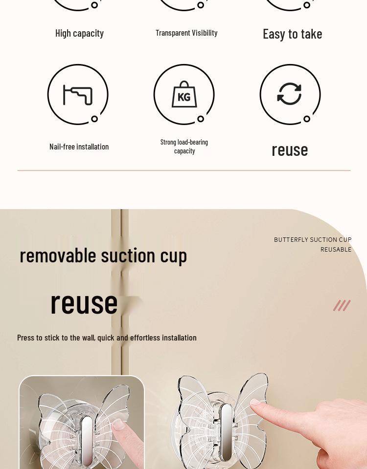 Suction Cup Wall-Mounted Underwear Organizer with Lid - Large Capacity Drawer for Socks