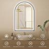 Bathroom Mirror with Lighting, 60 x 90 cm, Arched LED, Anti-Fog, 3 Light Colors, Dimmable, Black