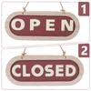 Double Sided Business Door Sign with Rope Wooden Open and Close Sign Business Door Hanging Tag for Store Door Window
