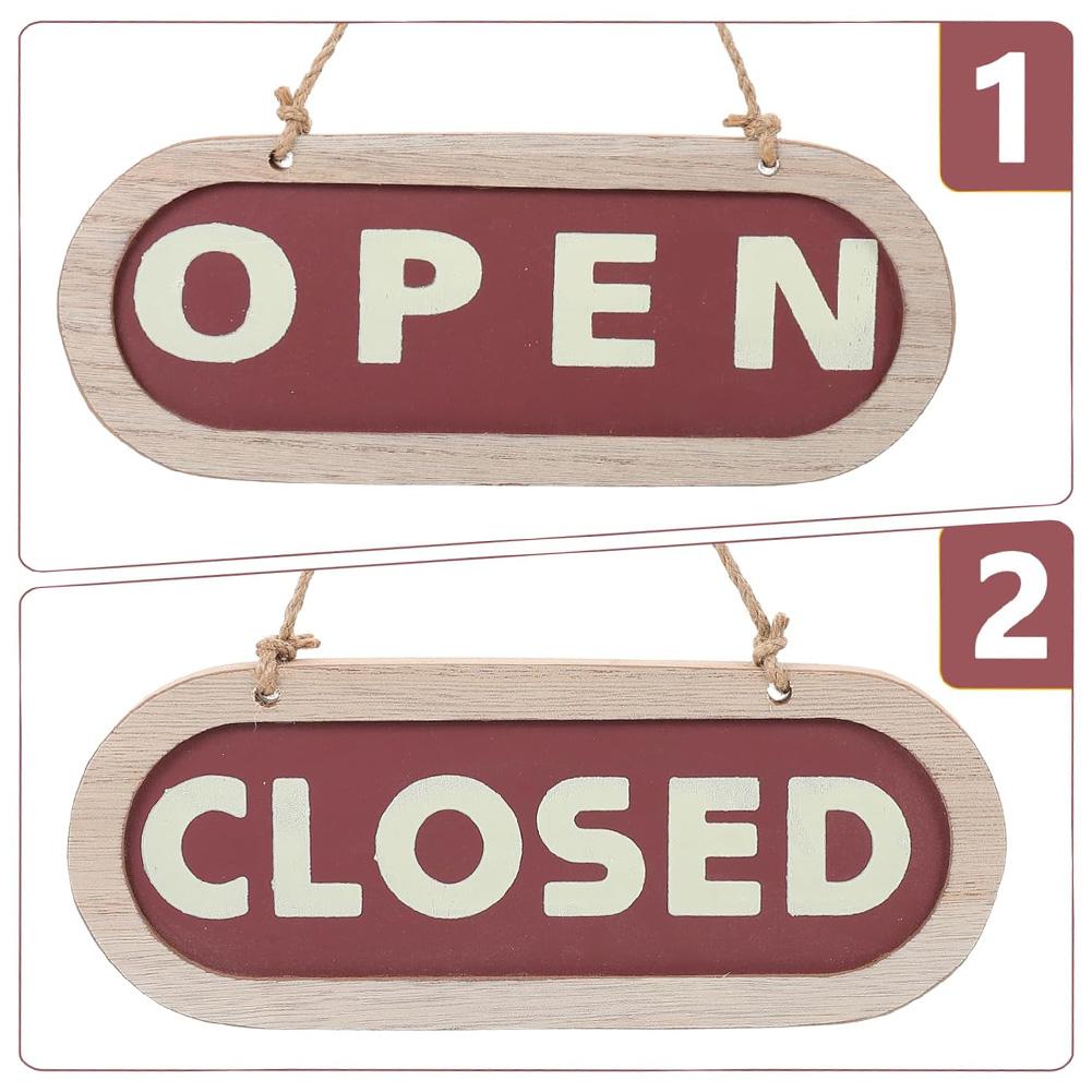 Double Sided Business Door Sign with Rope Wooden Open and Close Sign Business Door Hanging Tag for Store Door Window
